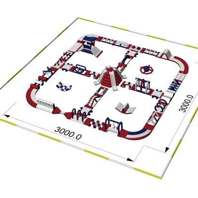 Oppustelig vandforhindringsbane -oppustelig vandland til salg 30x30m